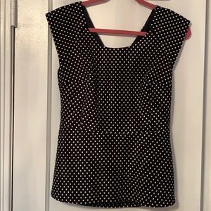 Banana Republic Navy and white polka dot top